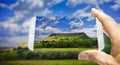 Typical Irish landscape with the Ben Bulben mountain called `table mountain` for its particular shape county of Sligo - Ireland Royalty Free Stock Photo