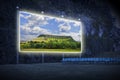 Typical Irish landscape with the Ben Bulben mountain called Royalty Free Stock Photo