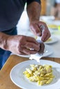 Typical Istrian pasta Fuzi with black truffles Royalty Free Stock Photo