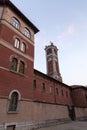 Typical Italian buildings and street view in Milan, Lombardy Italy