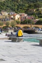 Typical Italian coastal town, square and colorful houses, Cinque Terre, Monterosso, Italy Royalty Free Stock Photo