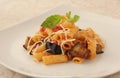 Typical italian dish with eggplant and tomato Royalty Free Stock Photo