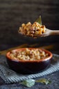 Typical Italian dish of pasta and red beans Royalty Free Stock Photo