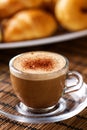 Typical Italian espresso with milk. High quality photo. Royalty Free Stock Photo