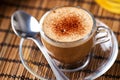 Typical Italian espresso with milk. High quality photo. Royalty Free Stock Photo