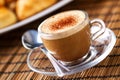 Typical Italian espresso with milk. High quality photo. Royalty Free Stock Photo