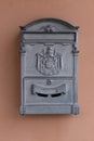 Typical Italian mailbox made of aluminium metal