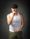 Typical italian man gesture for secret Royalty Free Stock Photo