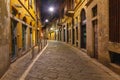 Medieval street at night in Milan, Lombardia, Italy Royalty Free Stock Photo