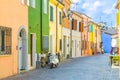 Typical italian old buildings with colorful multicolored walls and traditional houses in Rimini Royalty Free Stock Photo