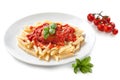 Typical Italian Pasta Dish - penne with tomato sauce Royalty Free Stock Photo