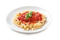 Typical Italian Pasta Dish - penne with tomato sauce Royalty Free Stock Photo