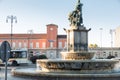 Typical Italian railway station. Vercelli city and Trenitalia station