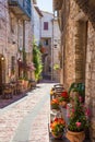 Typical Italian restaurant in the historic alley Royalty Free Stock Photo