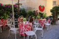 A typical Italian restaurant in the small town of Nemi, Lazio pr Royalty Free Stock Photo