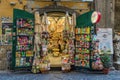 Typical italian shop in the street in Naples, 01. 07. 2018 Italy