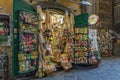 Typical italian shop in the street in Naples, 01. 07. 2018 Italy