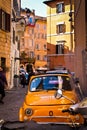 Typical italian street with Fiat 500 Royalty Free Stock Photo