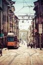 Typical Italian street, Milano, Italy.