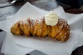 Typical Italian sweet pastry with ricotta from Naples - Sfogliatella with ricotta