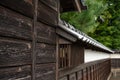 Traditional Japanese architecture and design. Wooden and plaster outer wall. Royalty Free Stock Photo