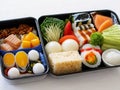 Typical Japanese bento with various fillings