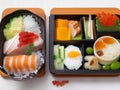 Typical Japanese bento with various fillings