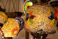 Typical lamps of Turkey. Colorful antique lamps. Lamps of Ramadan