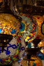 Typical lamps of Turkey. Colorful antique lamps. Lamps of Ramadan