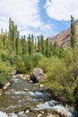 The typical landscape of Alborz mountains with flowing river