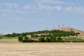 Typical landscape of central part of Spain, Castille La Mancha province at summertime. Weekend escape for people from Madrid and