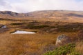 Typical landscape in Jotunheim National Park in Norway during autumn time in the BeitostÃÂ¸len area overlooking the Leirungsae Royalty Free Stock Photo