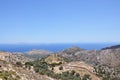 Typical landscape of Naxos island panorama view. Royalty Free Stock Photo