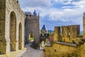 Typical landscape of a sunset in the French countryside. Carcassonne France Royalty Free Stock Photo