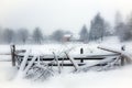 Typical landscape of the Ukrainian Carpathians with private estates in winter Royalty Free Stock Photo