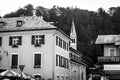 Typical landscape view in Bavaria cities with large houses and nice churches