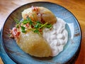 Dish of Lithuanian cuisine, Ceppelins - Zeppelins Royalty Free Stock Photo
