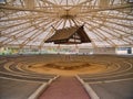 A typical local / provincial empty sumo stadium, showing the dohyo the ring