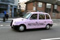 Typical London taxi on the streets of England`s capital Royalty Free Stock Photo