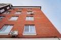 typical low-rise apartment building. construction of affordable housing.