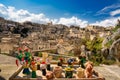 Typical Lucanian whistles and in the background the old city of