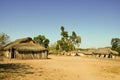 Typical malagasy village - african hut Royalty Free Stock Photo