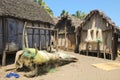 Typical malagasy village - african hut Royalty Free Stock Photo