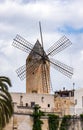 Traditional windmill in Palma de Mallorca - Spain Royalty Free Stock Photo