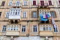 Typical Maltese balconies (gallarija) in Valletta, Mal