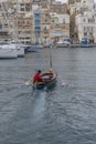 A typical Maltese wooden boat, commonly used as a taxi between Vittoriosa and Valletta, Malta Royalty Free Stock Photo