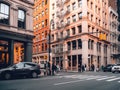 Typical Manhattan street view downtown