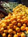 A typical market stall selling oranges to tourists in Marrakech. Royalty Free Stock Photo
