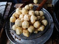 Typical Mauritian fritters , Vacoas market.