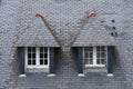 Two medieval roof windows in France Royalty Free Stock Photo